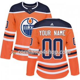Adidas Maillot de Hockey Edmonton Oilers Personnaliser 2017-2018 Orange Authentic - Femme